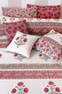 40s Cotton Pillow Cover in Floral Block Print